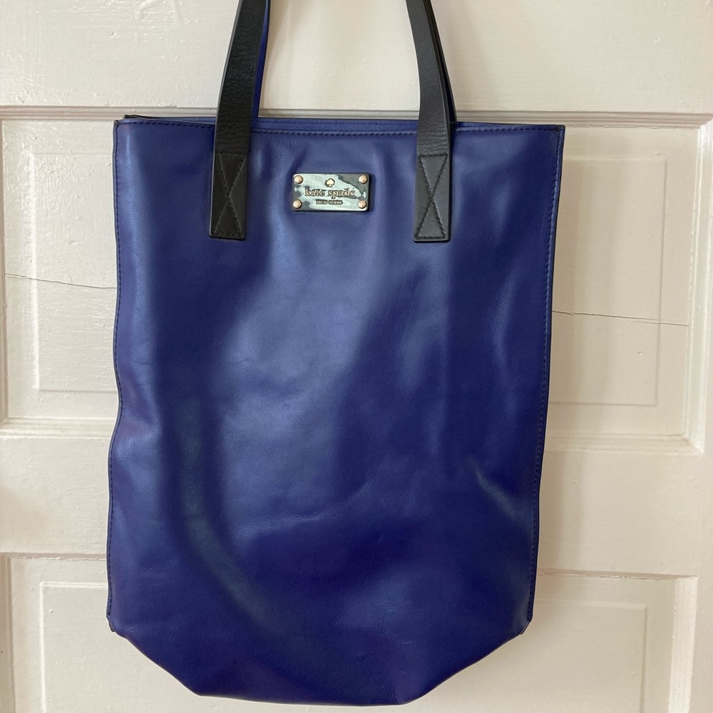 Kate Spade Blue Leather Tote Bag